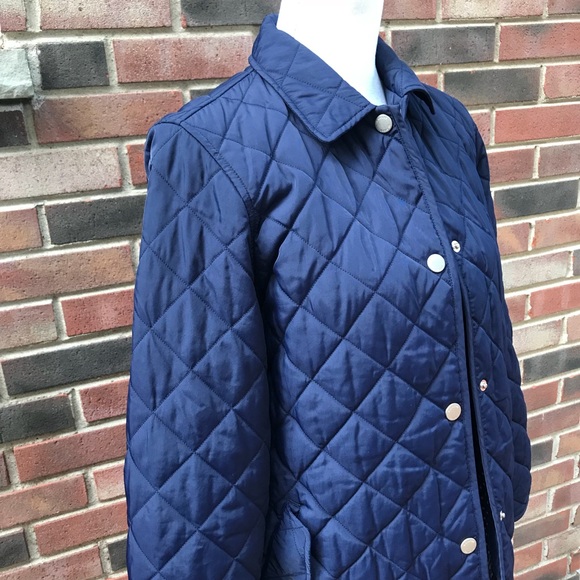 Jones New York Signature Navy Quilted Barn Jacket - Picture 7 of 7